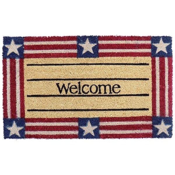 Imports Decor Inc Imports Decor 534PVC Welcome Stars and Stripes Door Mat 534PVC - main